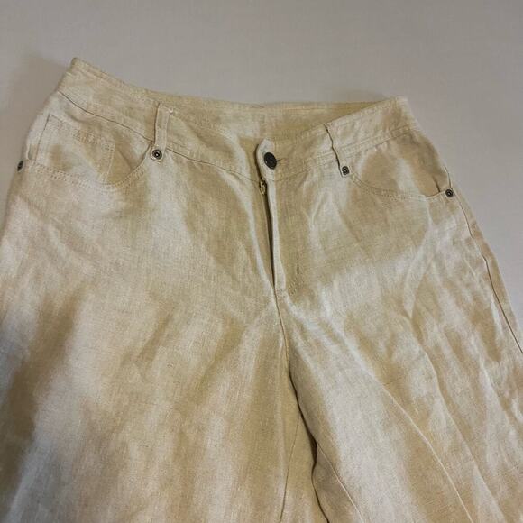 (r)elativity 100% linen capri's culottes pants 10P - Picture 2 of 6